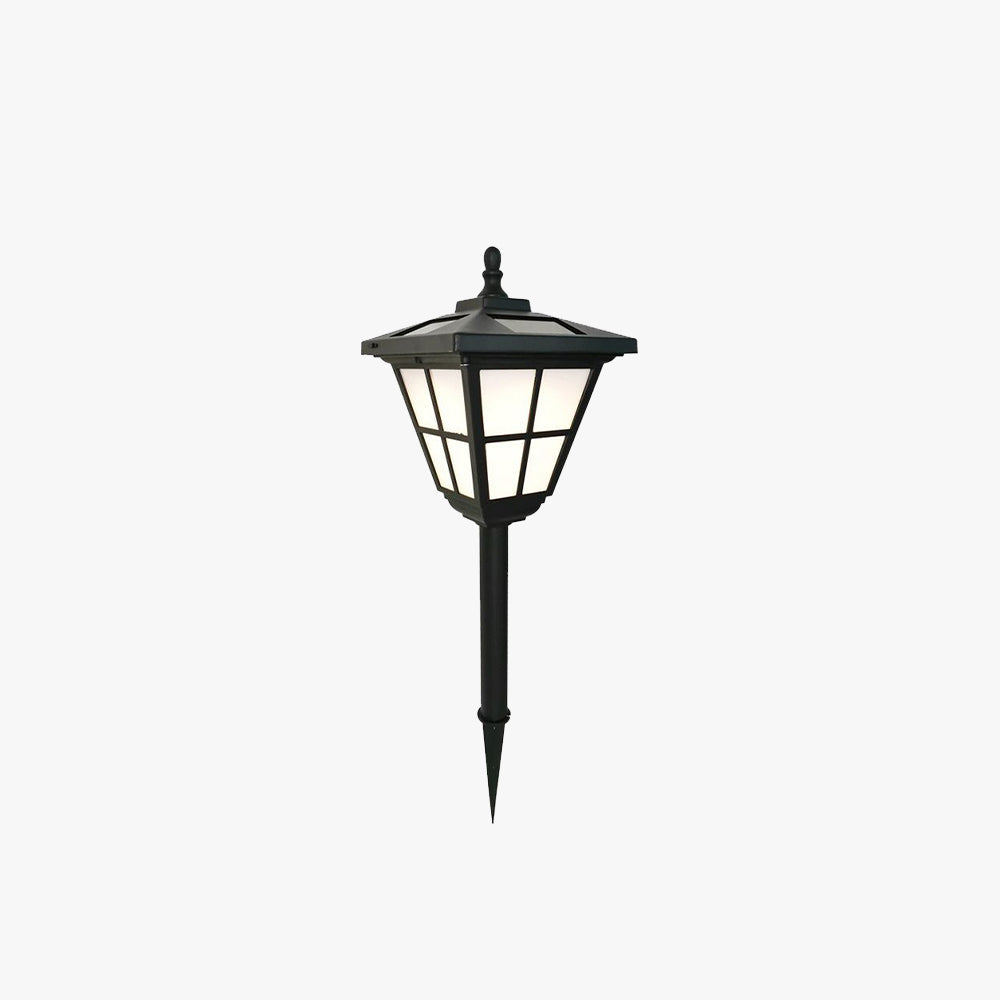 Ray Modern Lantern Shaped Metal Solar Outdoor Bollard Light - Lamp Outdoor