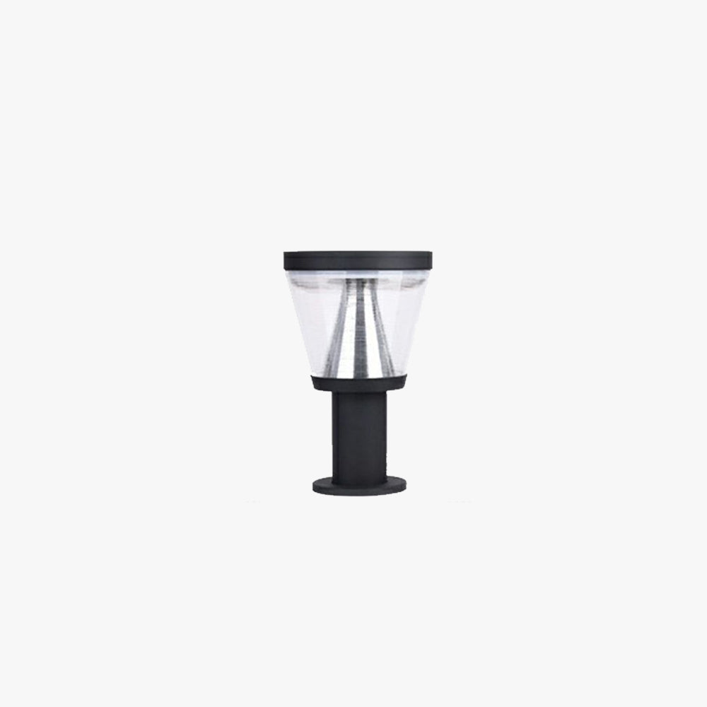 Ray Modern Metal Cone Shade Solar Outdoor Bollard Light - Lamp Outdoor