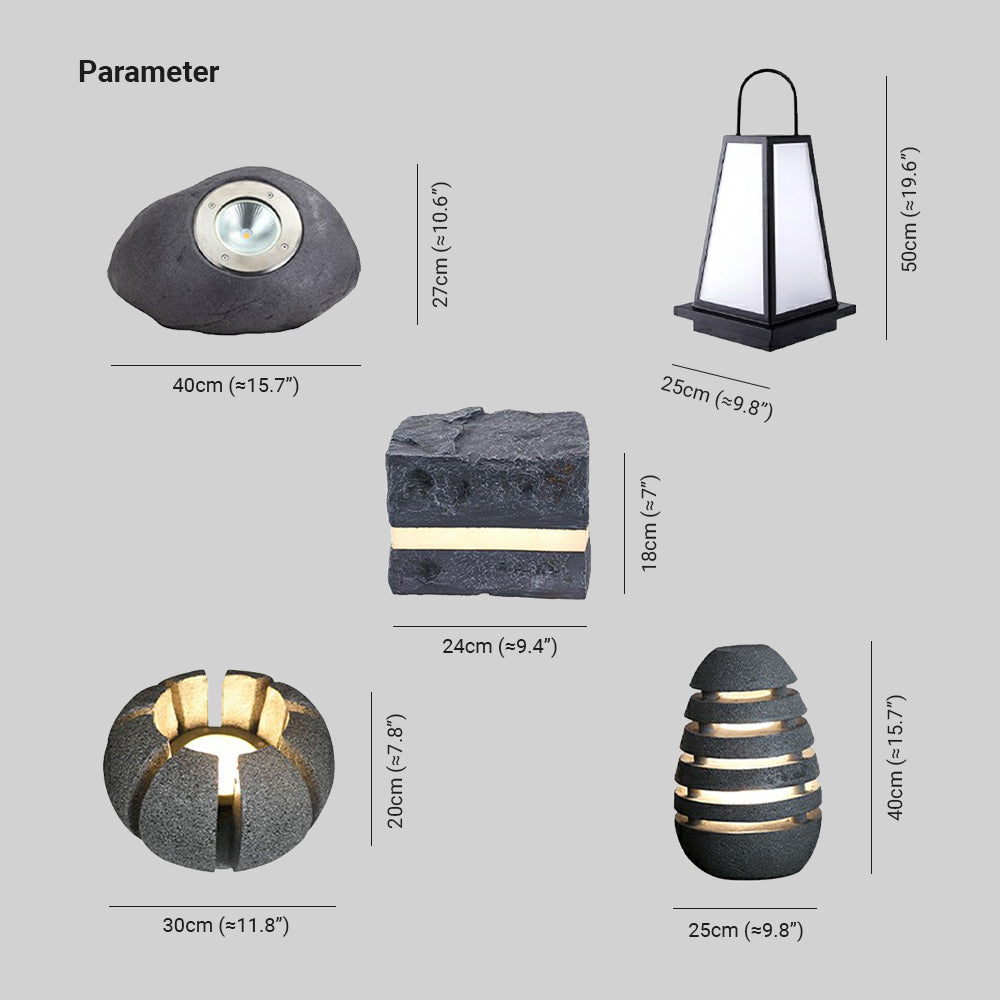 Ray Modern Stone Outdoor Light Metal&Resin - Lamp Outdoor
