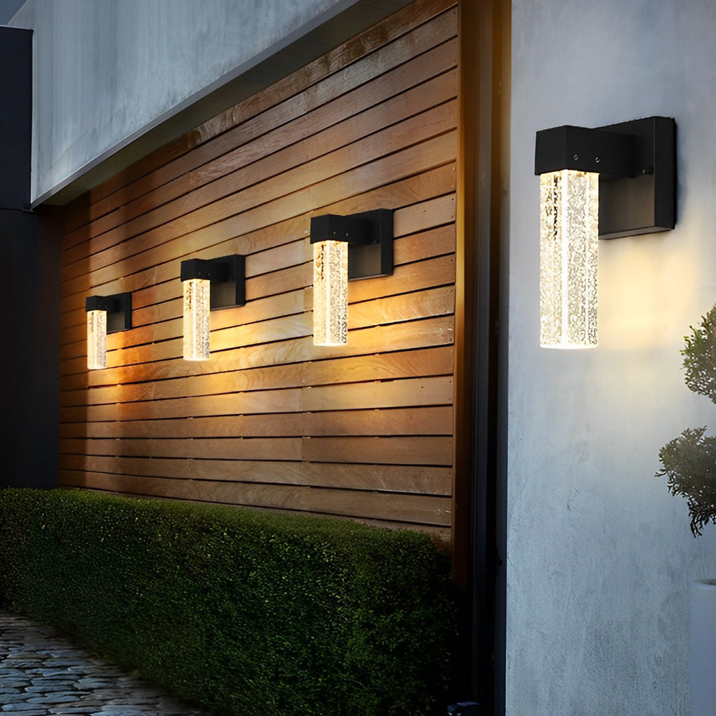Waterproof LED 10W Crystal Black Modern Outdoor Wall Lamp Exterior Lights | Dazuma