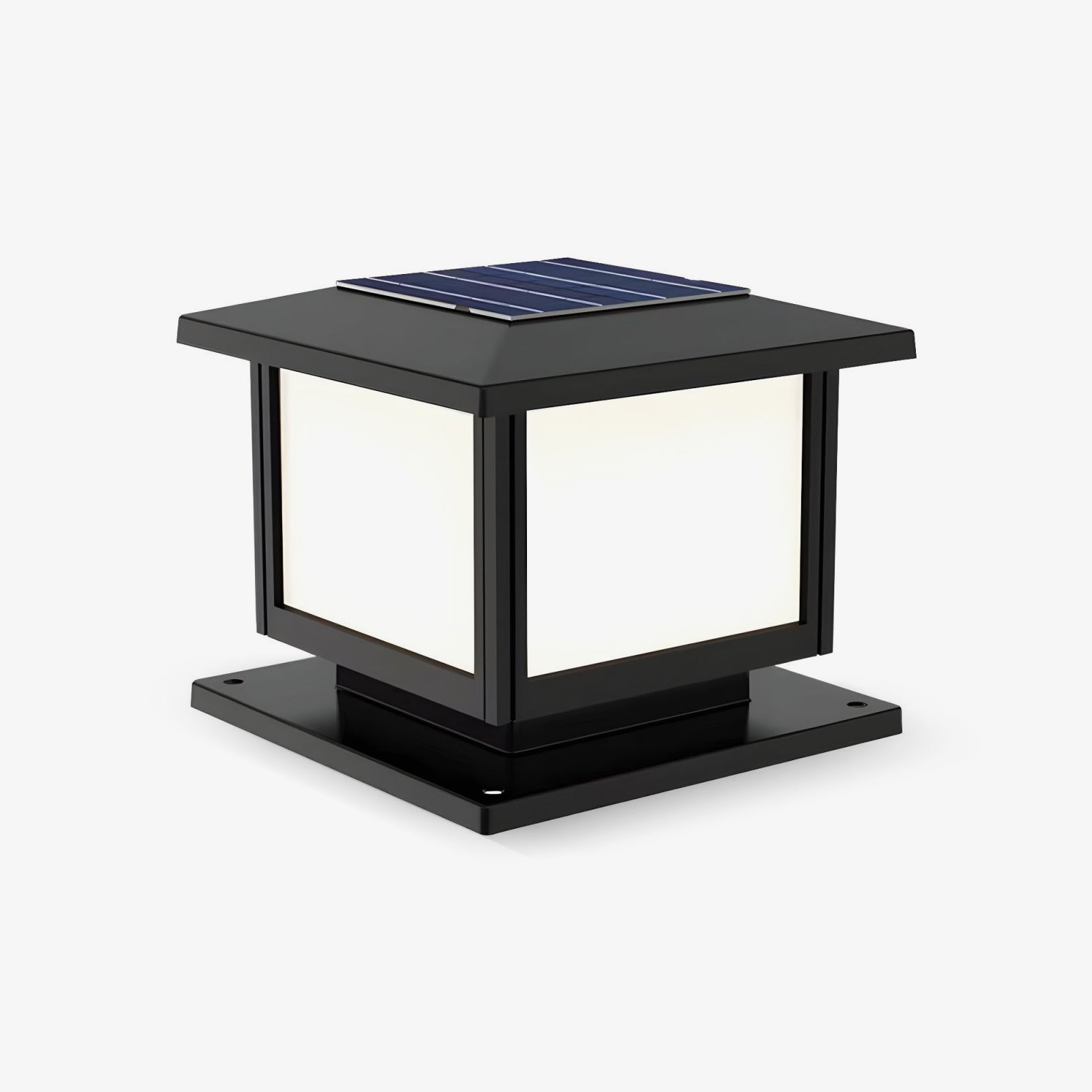 Ray Pavilion-style Square Solar Outdoor Post Light - Lamp Outdoor