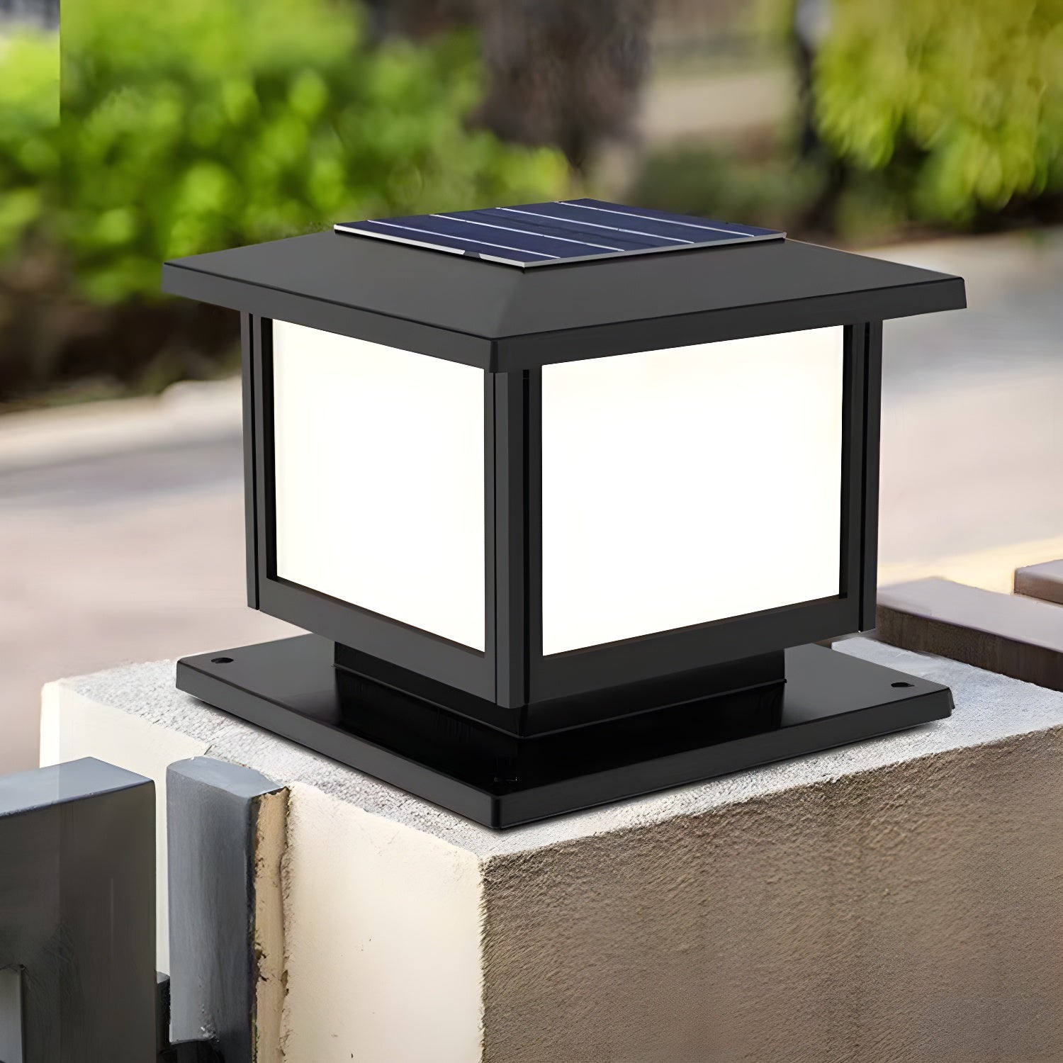 Ray Pavilion-style Square Solar Outdoor Post Light - Lamp Outdoor