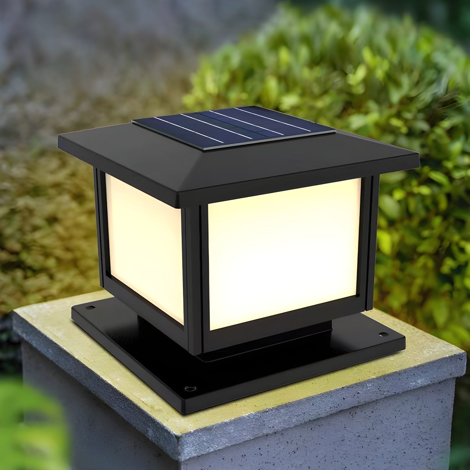 Ray Pavilion-style Square Solar Outdoor Post Light - Lamp Outdoor