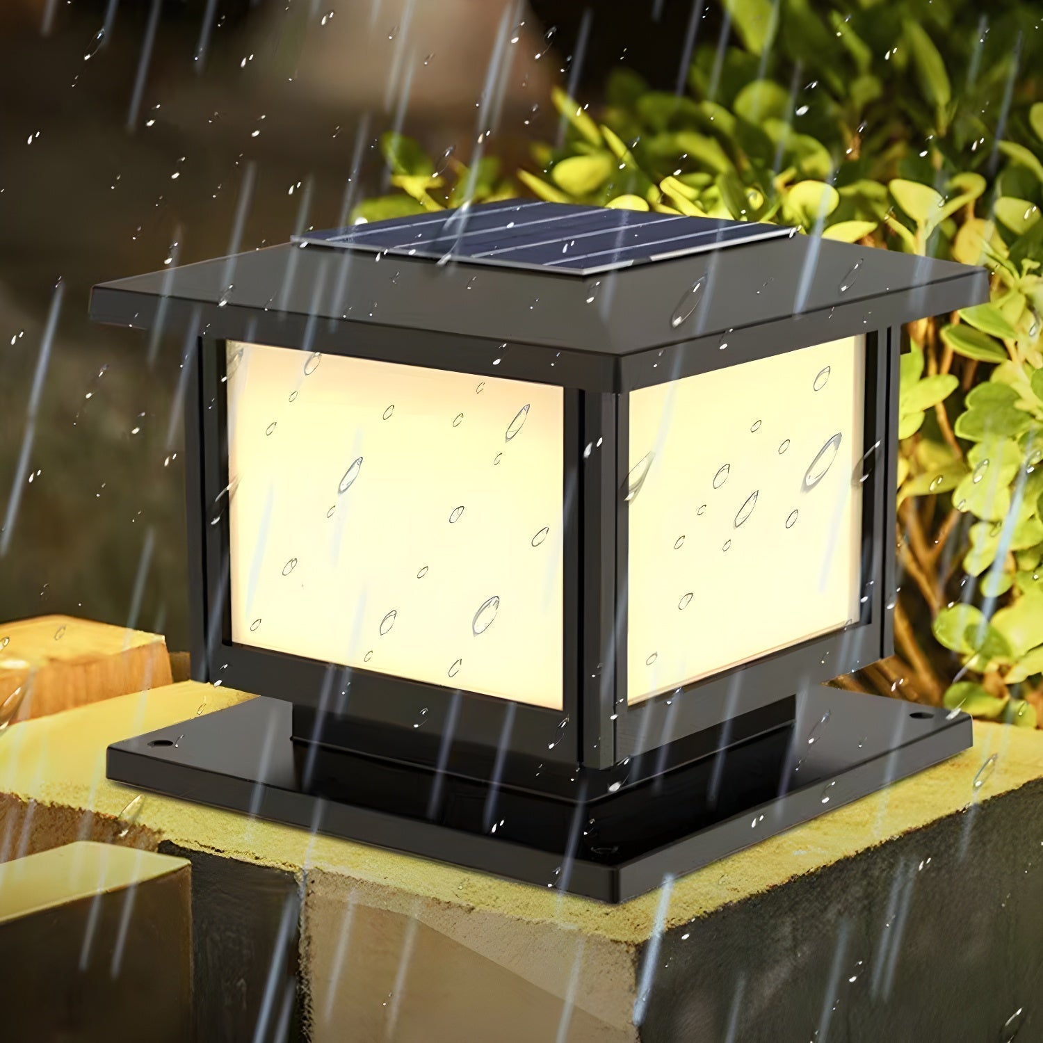 Ray Pavilion-style Square Solar Outdoor Post Light - Lamp Outdoor