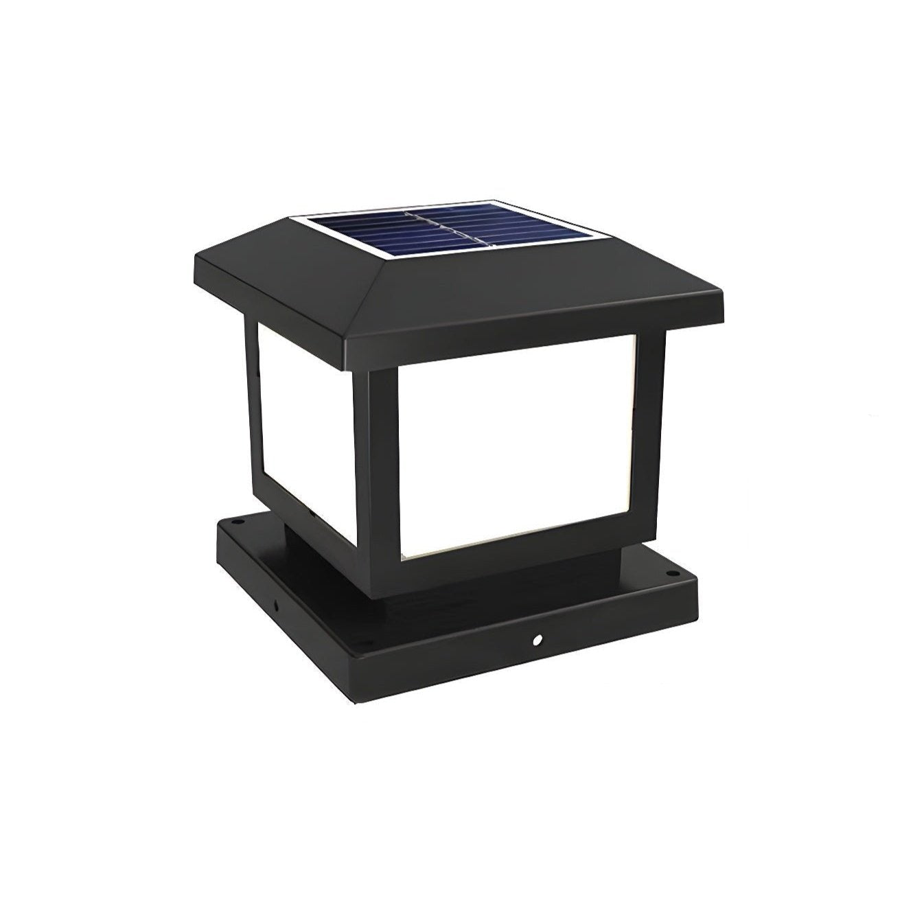 Ray Pavilion-style Square Solar Outdoor Post Light - Lamp Outdoor