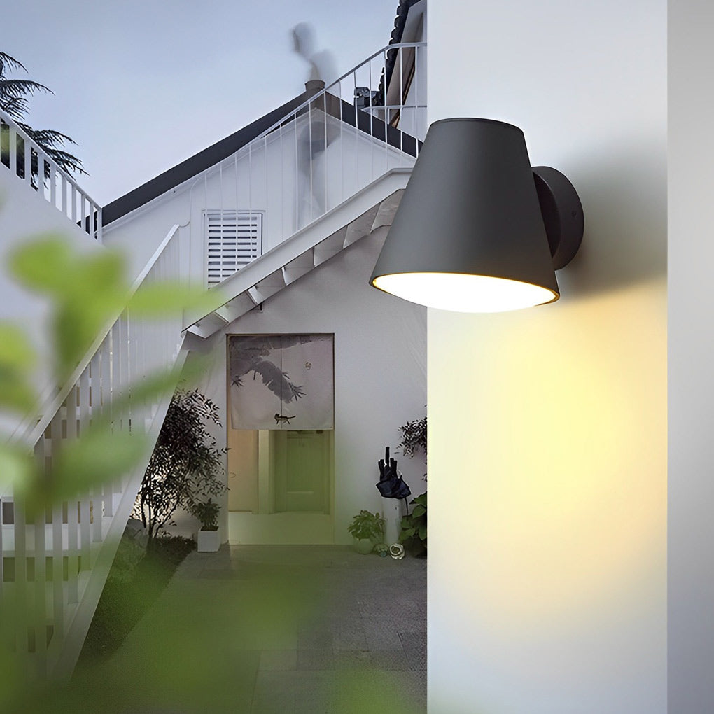 Cone Shape LED Waterproof Black Modern Outdoor Wall Lamp Exterior Lights | Dazuma