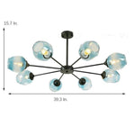 Classic Sputnik Chandelier Metal See Glass Chandeliers with 8 LED Lights - Lamp Outdoor