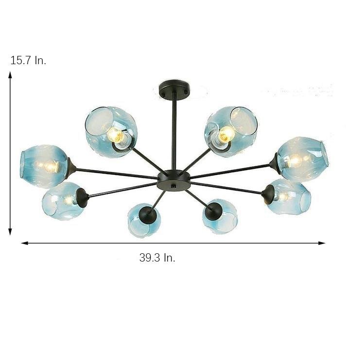 Classic Sputnik Chandelier Metal See Glass Chandeliers with 8 LED Lights - Lamp Outdoor