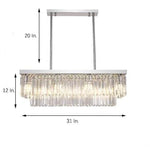 Rectangular Double-layer Crystal LED Industrial Chandeliers Pendant Light - Lamp Outdoor