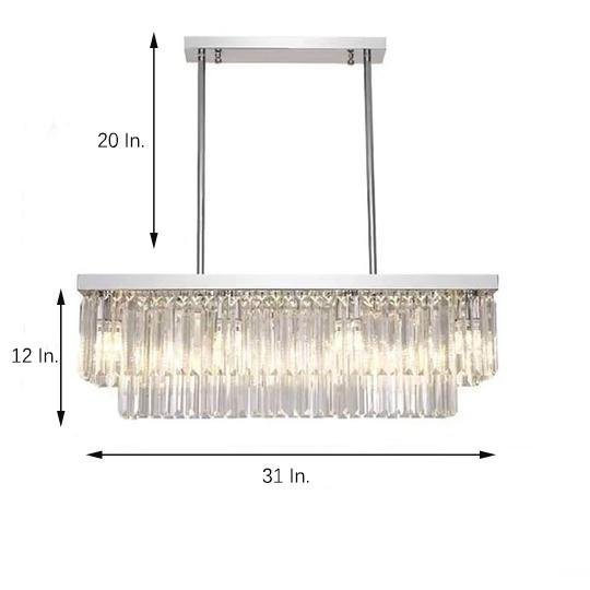 Rectangular Double-layer Crystal LED Industrial Chandeliers Pendant Light - Lamp Outdoor
