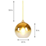Gradient Color Glass Metal Globe Kitchen Island Pendant Lighting Ceiling Light - Lamp Outdoor
