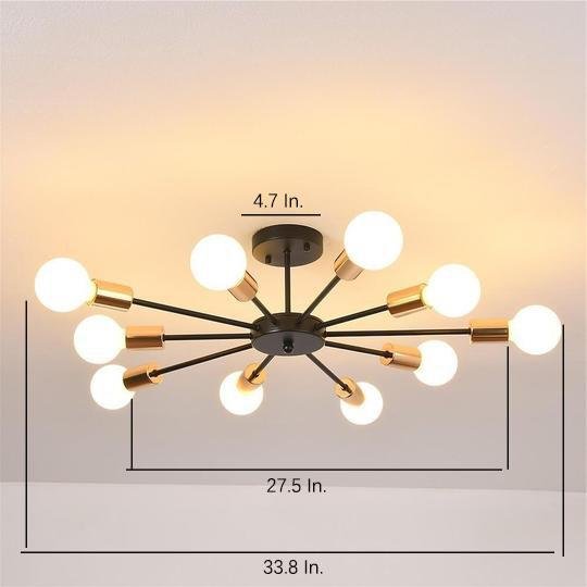 10 Light Circular Electroplated Modern LED Flush Mount Lighting Chandelier - Lamp Outdoor