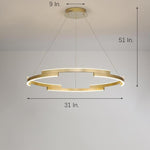 Interlocking Round Gold Chandelier for Living Room - Lamp Outdoor