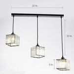 Vintage Lantern Square Pendant Light Metal Crystal Contemporary Ceiling Light - Lamp Outdoor
