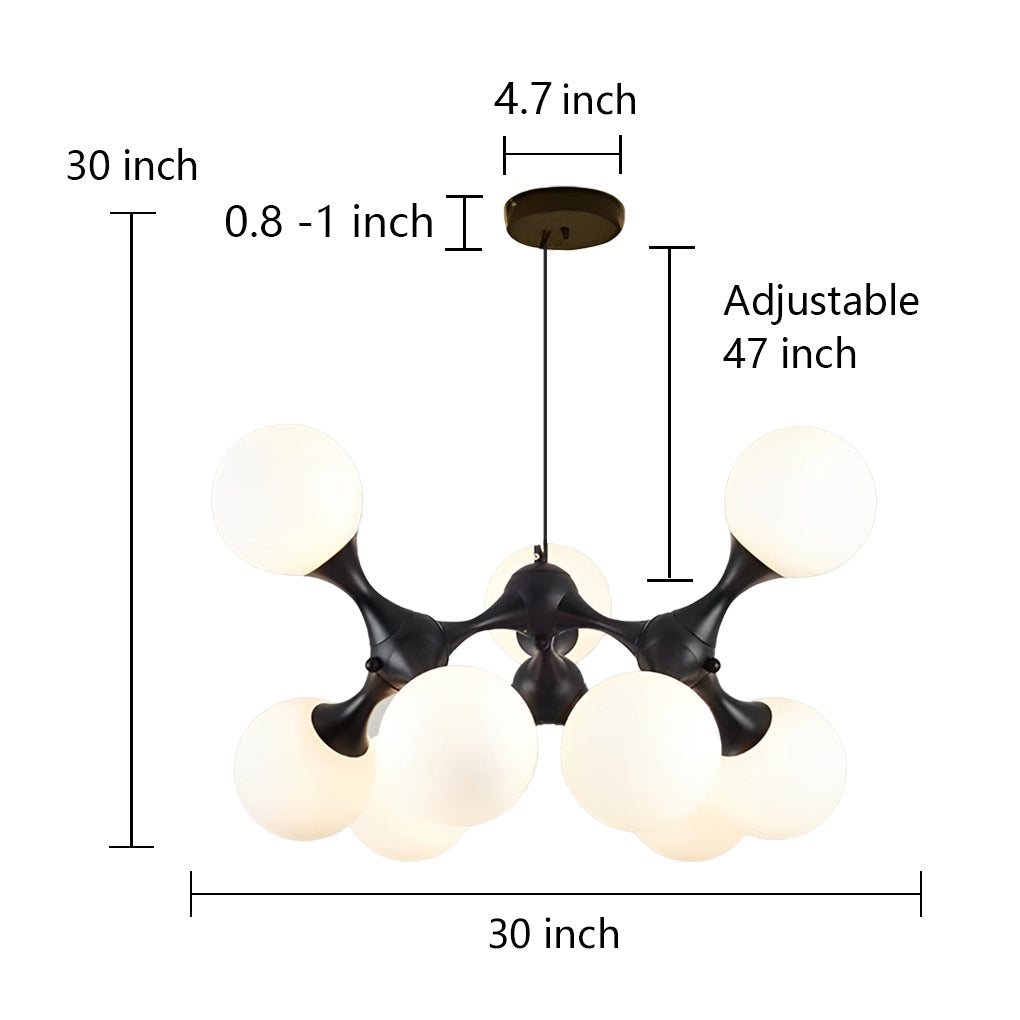 Modern Globe Sputnik Chandelier Bubble Chandelier 9 Bulbs - Lamp Outdoor