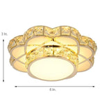 Flower Effect Metal Crystal LED Flush Mount Ceiling Light for Hallway Entryway Lighting - Lamp Outdoor