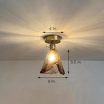 Creative Glass Lantern LED Electroplated Nordic Semi-Flush Mount Ceiling Lighting - Lamp Outdoor