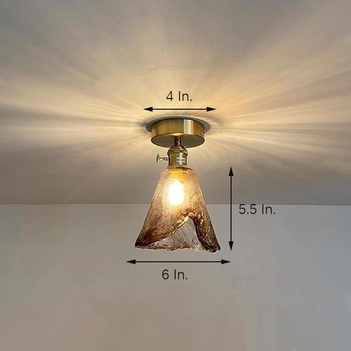 Creative Glass Lantern LED Electroplated Nordic Semi-Flush Mount Ceiling Lighting - Lamp Outdoor