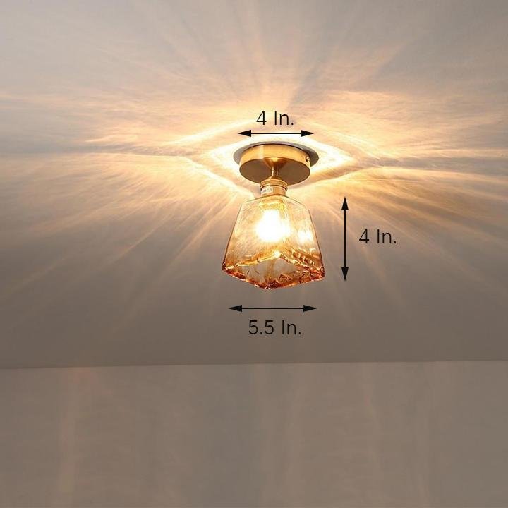 Creative Glass Lantern LED Electroplated Nordic Semi-Flush Mount Ceiling Lighting - Lamp Outdoor