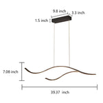 Wave Linear Hanging Branch Chandelier LED Island Ceiling Lights - Lamp Outdoor