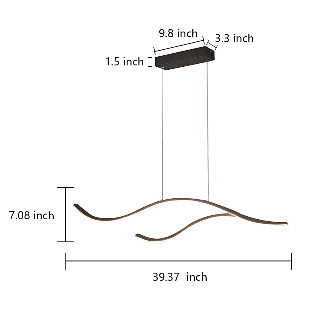 Wave Linear Hanging Branch Chandelier LED Island Ceiling Lights - Lamp Outdoor