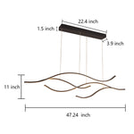 Wave Linear Hanging Branch Chandelier LED Island Ceiling Lights - Lamp Outdoor