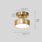 Circular Electroplated Copper LED Nordic Adjustable Ceiling Lights Flush Mount Lighting - Lamp Outdoor