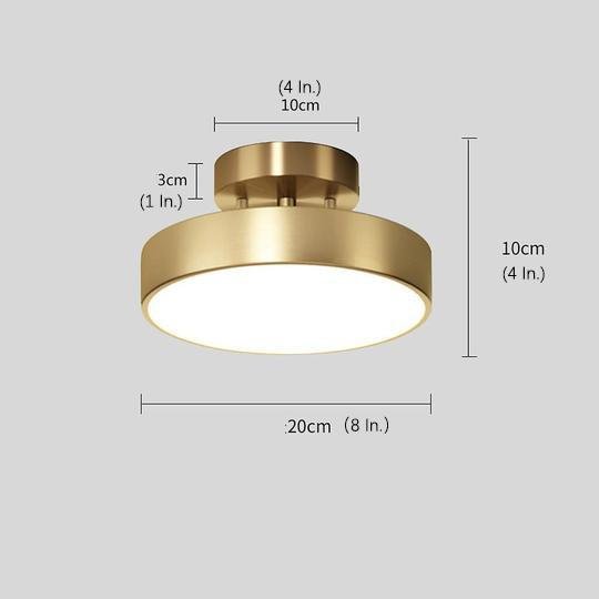 Circular Electroplated Copper LED Nordic Adjustable Ceiling Lights Flush Mount Lighting - Lamp Outdoor