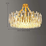 Queen Golden Crystal Chandelier - Modern Luxury, 9/12/17 Lights, Adjustable Height, 110-120V - Lamp Outdoor