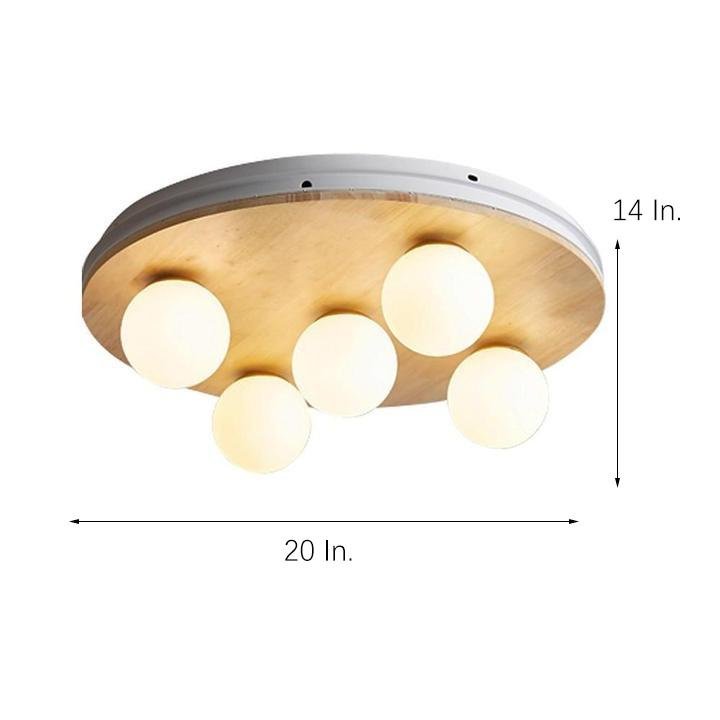 Nordic 5-Light Round Plane Bubble Flush Mount Ceiling Lighting - Lamp Outdoor