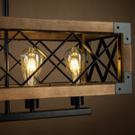 Rustic Industrial Linear Chandelier for Dining Rooms Farmhouse Rectangular/Square Light Fixture - Lamp Outdoor