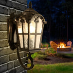 Vintage Glass Waterproof Black European-style Outdoor Wall Lamp Exterior Lights | Dazuma