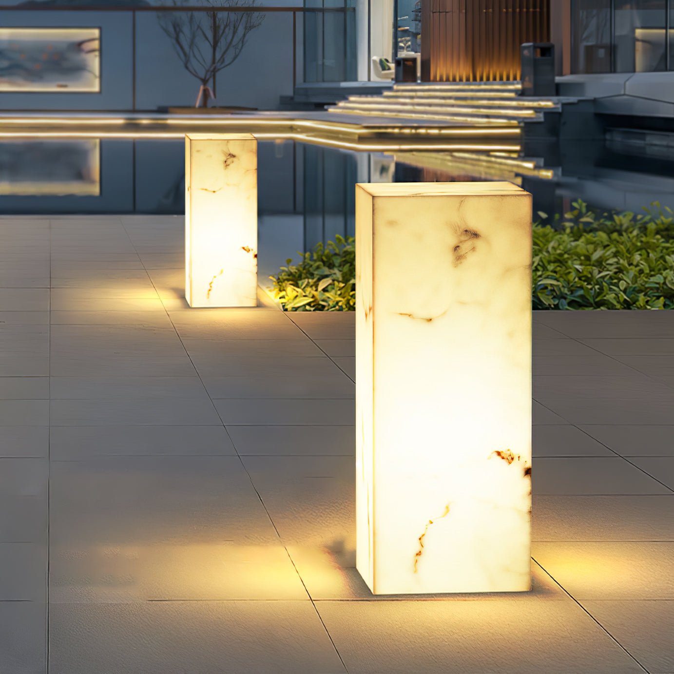 Ray Imitation Marble Cube Outdoor Light - Lamp Outdoor