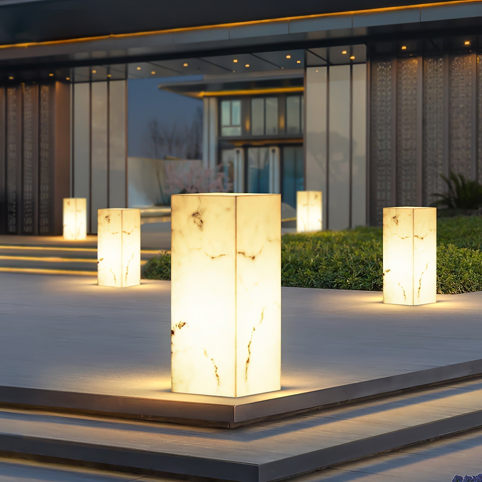 Ray Imitation Marble Cube Outdoor Light - Lamp Outdoor