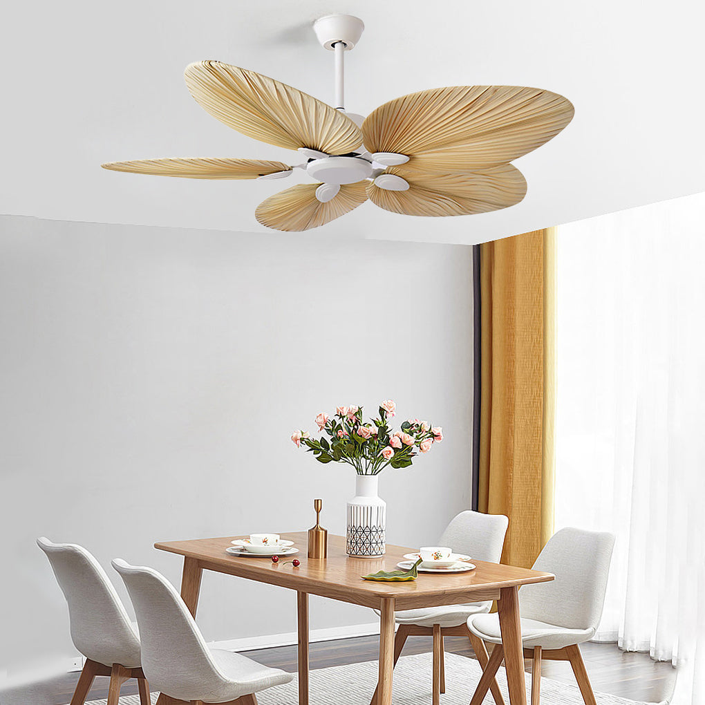 Palm Leaf Inverter Timed Silent 52'' Flush Mount Ceiling Fan Modern Fans - Lamp Outdoor