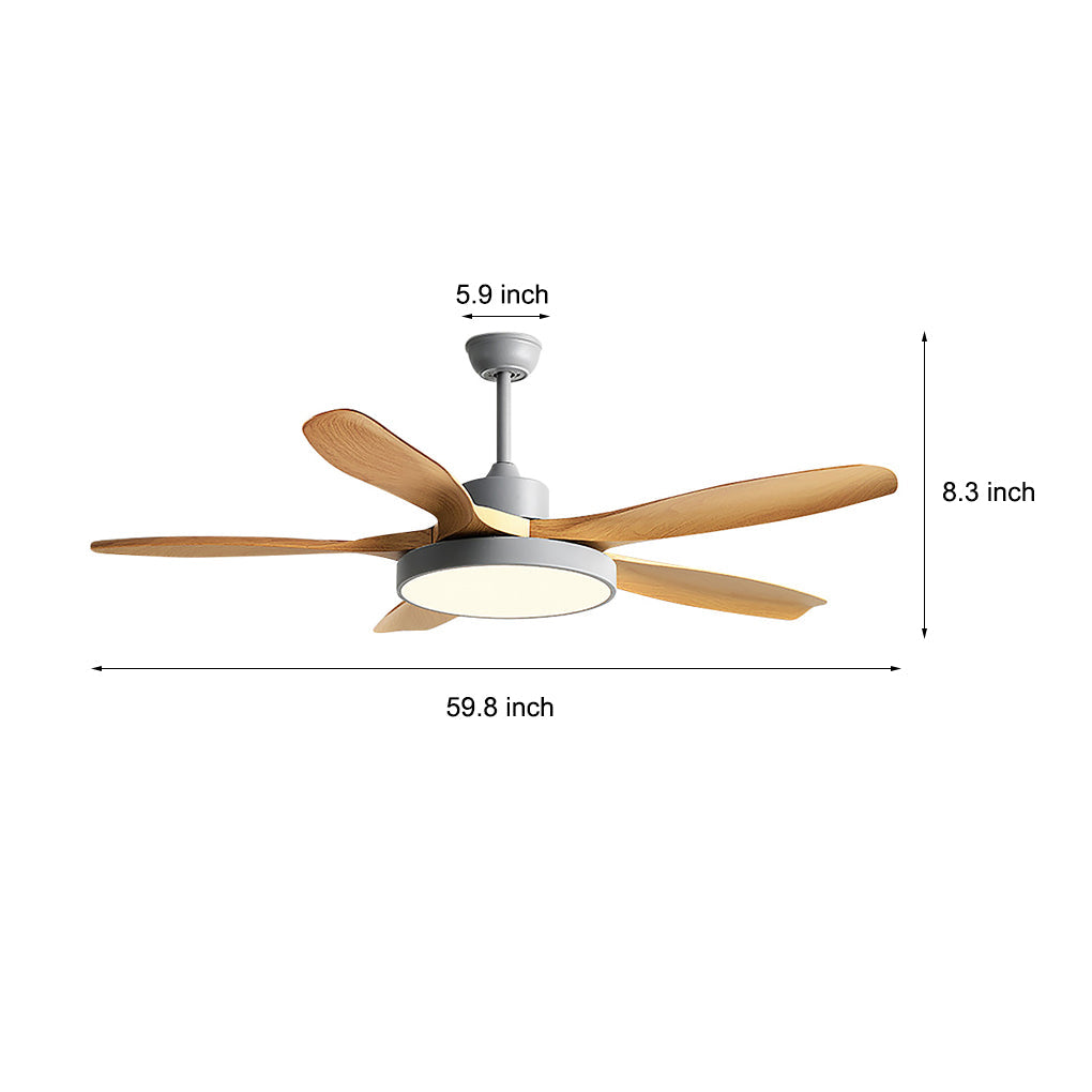 60 Inch Ceiling Fan with Lights and Remote Control Nordic Ceiling Fan Lamp with Silent Inverter - Lamp Outdoor