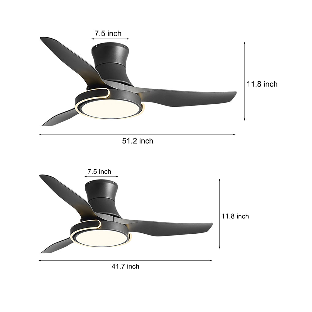 Remote Control Variable Frequency Dimming Integrated Ceiling Fan Light Supports Forward and Reverse - Lamp Outdoor