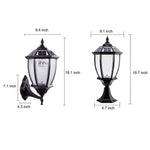 Led Waterproof Black Vintage Outdoor Solar Fence Post Lights with Remote - Lamp Outdoor