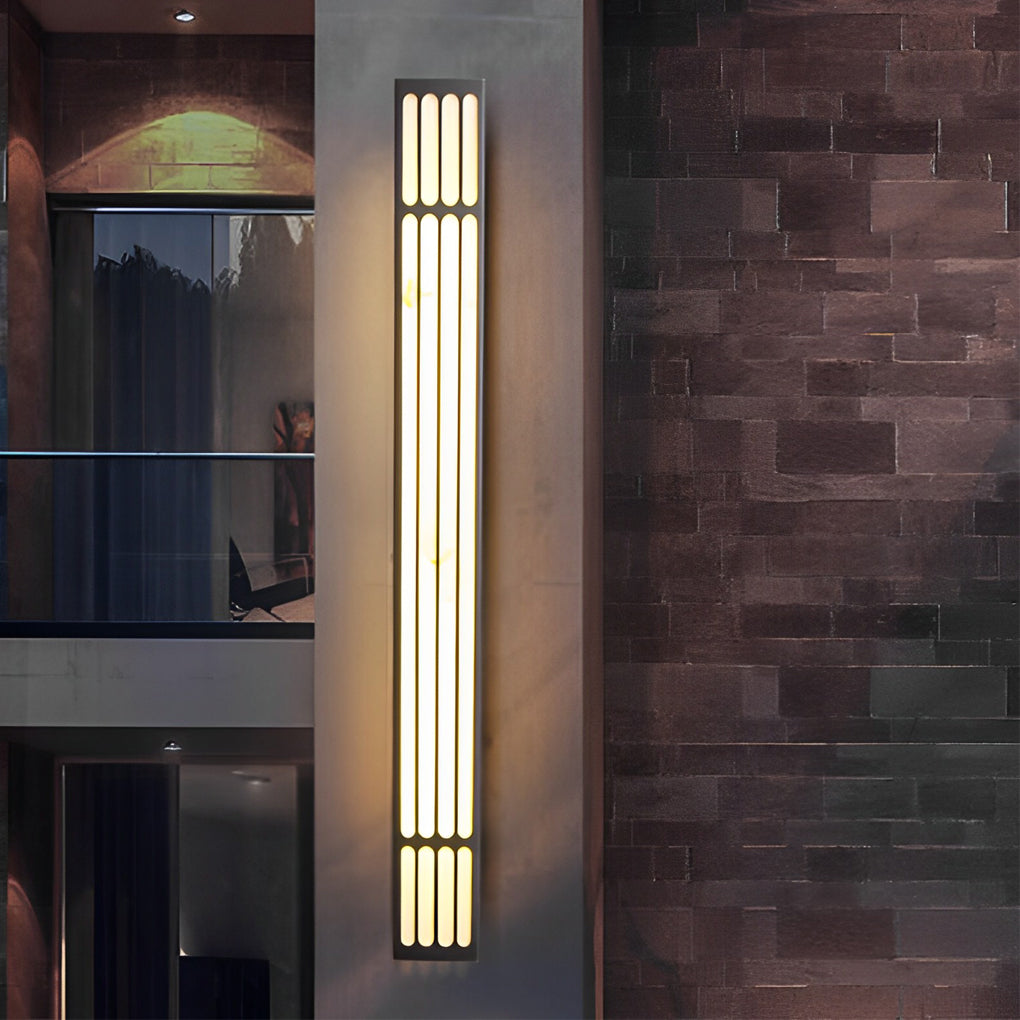 Long Strip Rectangular Waterproof LED Black Modern Outdoor Wall Lamp | Dazuma