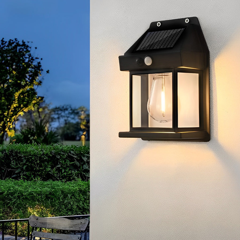 Waterproof Tungsten Bulb Intelligent Three Modes Modern Solar Wall Lights | Dazuma