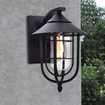 Waterproof Retro Iron Glass Motion Sensor Black Modern Outdoor Wall Lights | Dazuma