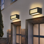 Rectangle Waterproof 12W LED Black Modern Outdoor Wall Sconces Lighting | Dazuma