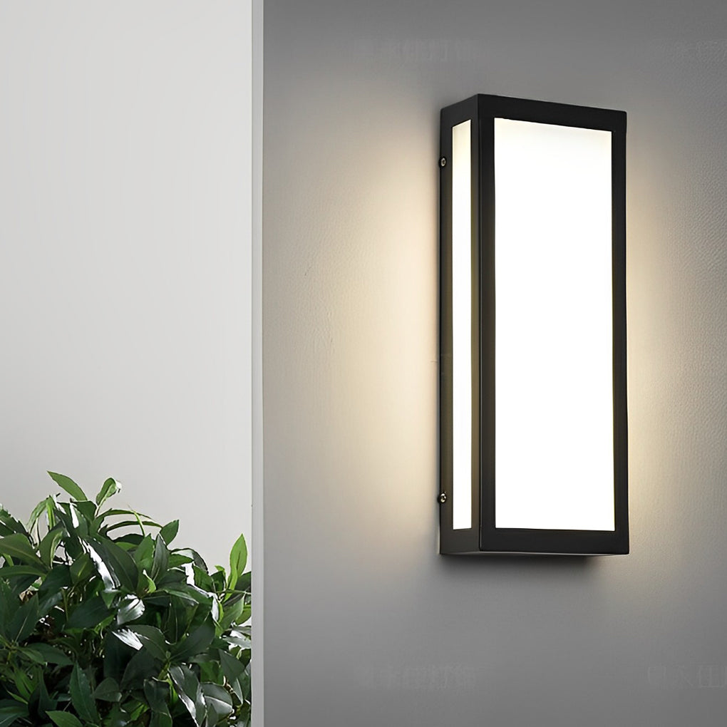 Rectangular LED Waterproof Black Modern Outdoor Exterior Light Wall Lamp | Dazuma