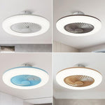 Lame Modern Round Plastic Flush Mount Ceiling Fans - Lamp Outdoor