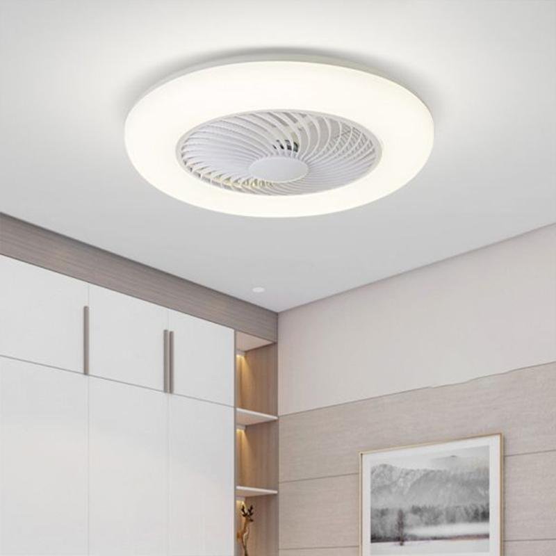 Lame Modern Round Plastic Flush Mount Ceiling Fans - Lamp Outdoor