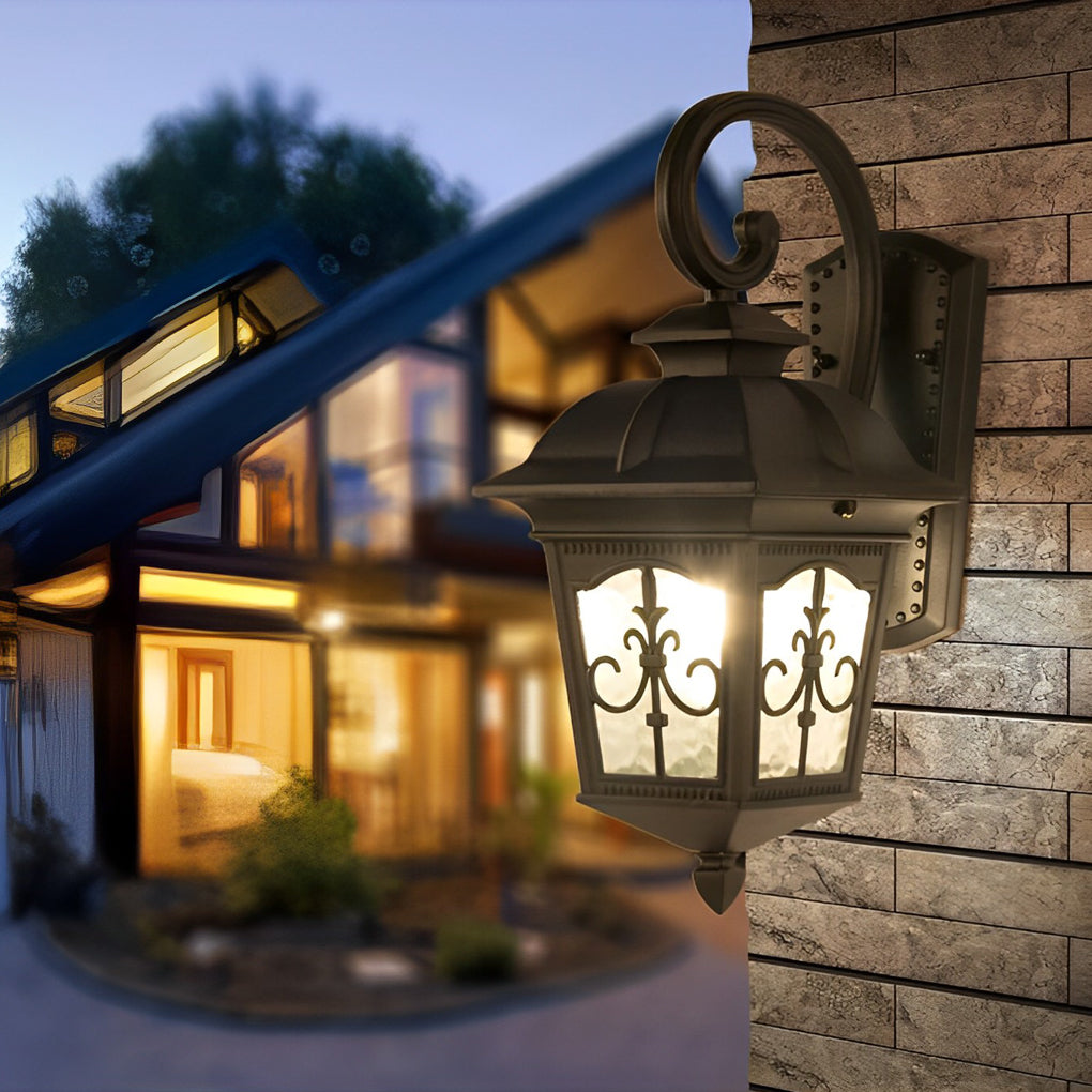 Waterproof Retro Elegant LED Glass European Style Outdoor Wall Lights | Dazuma