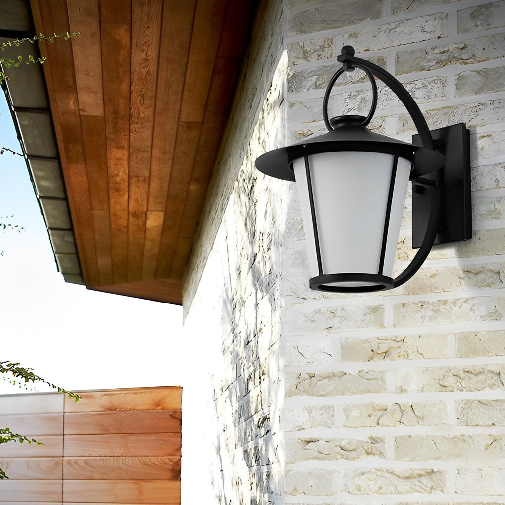 Waterproof Creative Round Glass Shade American Style Outdoor Wall Lamp | Dazuma