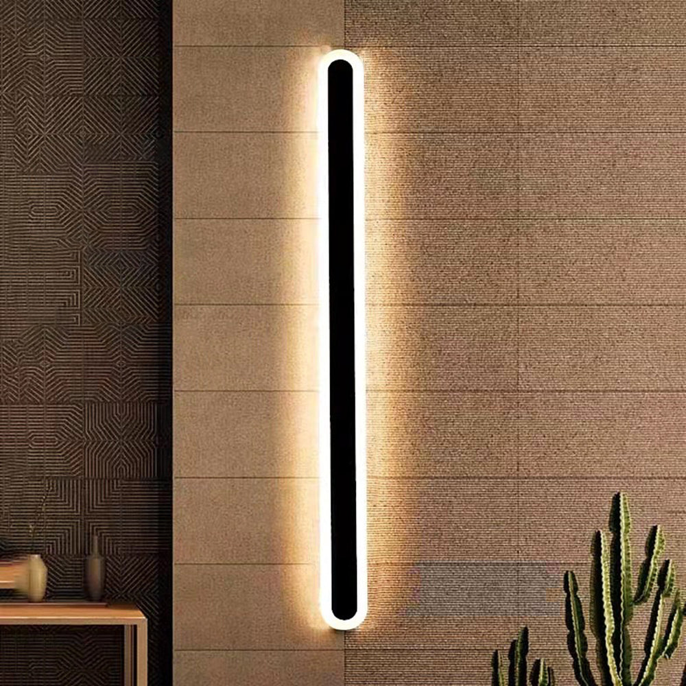 Arisha Minimalist Metal Linear Oval Outdoor Wall Lamp - Letslighting