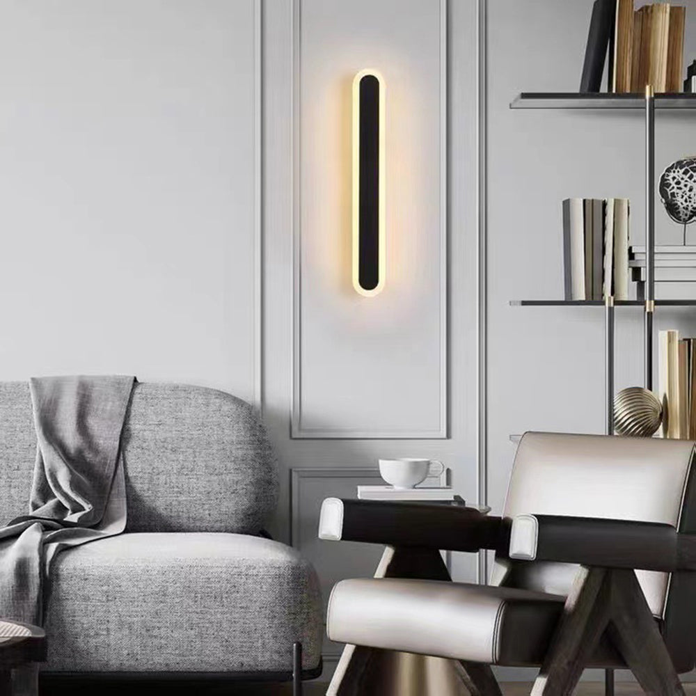Arisha Minimalist Metal Linear Oval Outdoor Wall Lamp - Letslighting