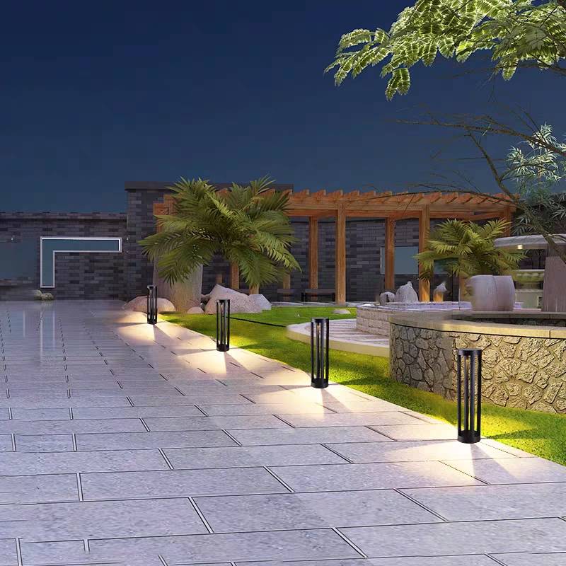 Ray Minimalist Cylindrical Hollow Solar Outdoor Path Light - Lamp Outdoor